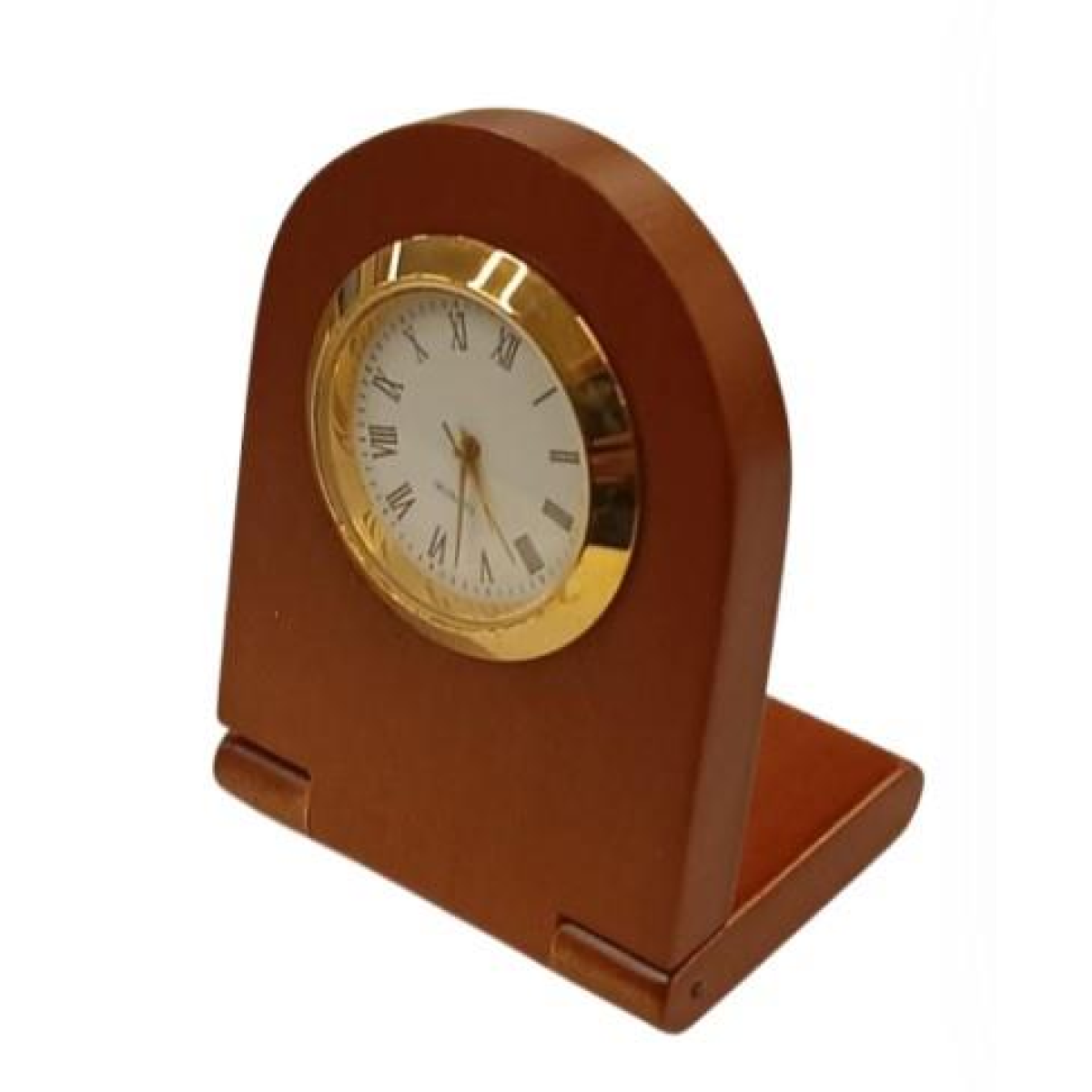 IMPERIAL Desk Clock and Ball Pen Gift Set in Matt Brown Wood with Gold Trim – IMP69