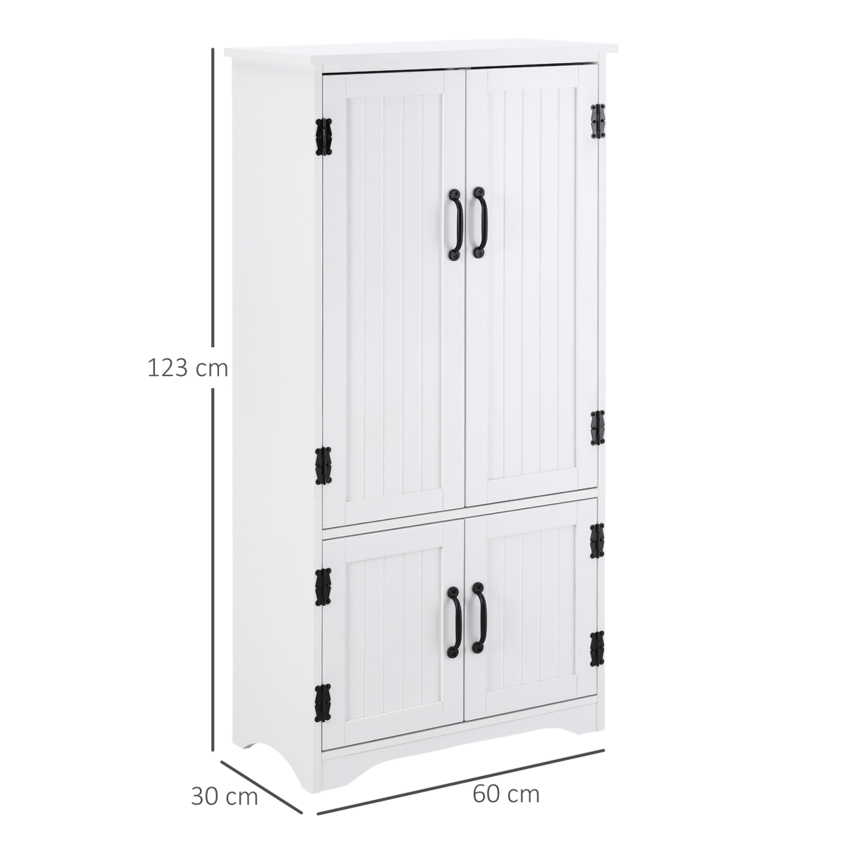 Modern Freestanding Storage Hutch Cabinet with 4 Doors & Adjustable Shelves – Kitchen & Living Room
