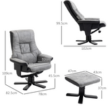 Recliner armchair 360 degree swivel base detail