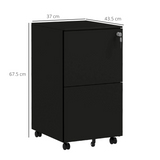 Vinsetto 2 Drawer Lockable Steel File Cabinet with Hanging Bar – Secure Home Office Storage