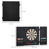 HOMCOM Electronic Dartboard with LED Scoreboard, 27 Games & Storage Cabinet – For Up to 8 Players