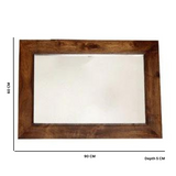 Toko Dark Mango Wood Wall Mirror – Solid Frame with Contemporary Finish for Hallways and Bedrooms