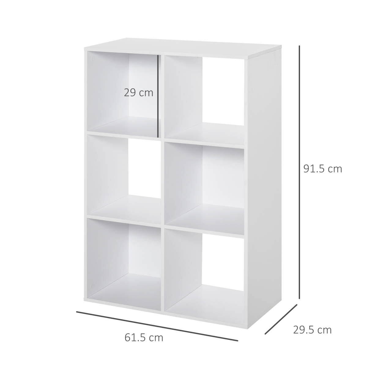 6 Cube Storage Cabinet Bookcase – Organiser Shelves for Home, Office or Study, White