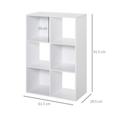6 Cube Storage Cabinet Bookcase – Organiser Shelves for Home, Office or Study, White