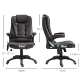 Executive Heated Massage Office Chair with 6-Point Vibration & 135° Recline – Brown Faux Leather