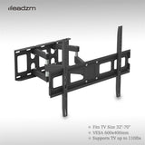 LEADZM TMDS-101 Double Pendulum TV Wall Mount for 32-70 Inch TVs with Tilt – 50kg Capacity, Black