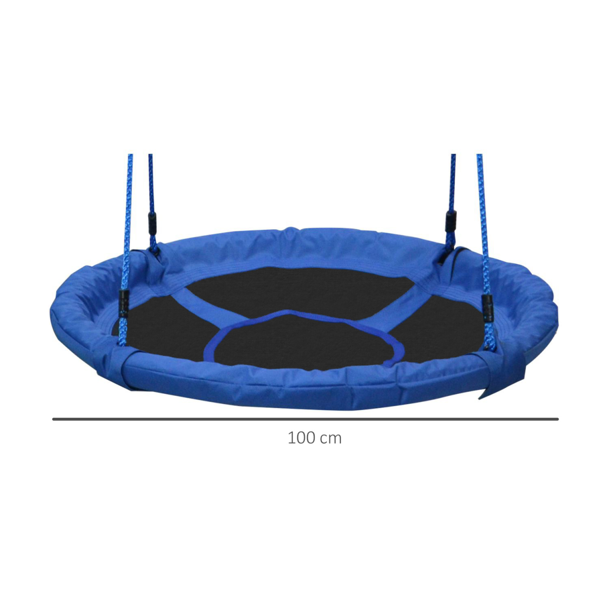 HOMCOM Round Nest Swing for Kids with Steel Frame and Oxford Seat – 100cm Saucer Swing for Playroom