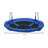 HOMCOM Round Nest Swing for Kids with Steel Frame and Oxford Seat – 100cm Saucer Swing for Playroom