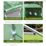 Walk-in Polytunnel Greenhouse with Zipped Door & Roll-up Windows – Galvanised Steel Frame, 300 x 397 x 200cm, Green