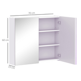 HOMCOM Wall-Mounted Bathroom Mirror Cabinet with Adjustable Shelf – Space-Saving Toiletry Storage