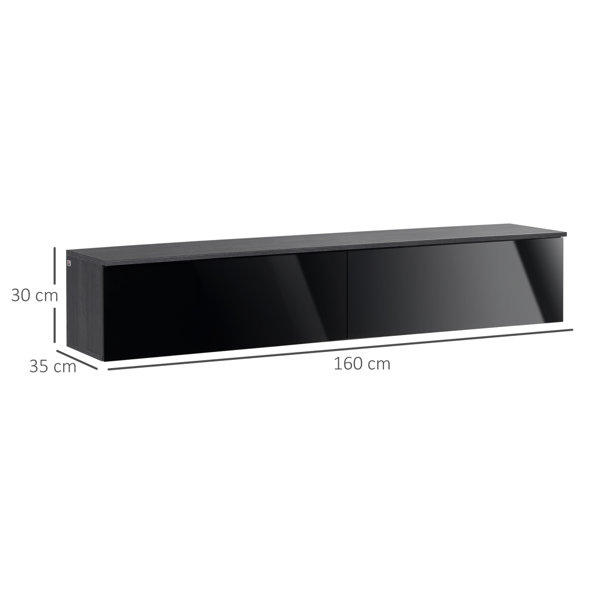 Floating Wall-Mounted TV Unit with Storage Cupboards – Cable-Hiding Media Cabinet for Living Rooms