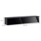 Floating Wall-Mounted TV Unit with Storage Cupboards – Cable-Hiding Media Cabinet for Living Rooms