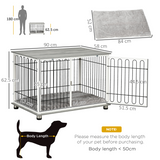 PawHut Dog Crate Furniture End Table with Washable Cushion and Lockable Door – Small to Medium Dogs