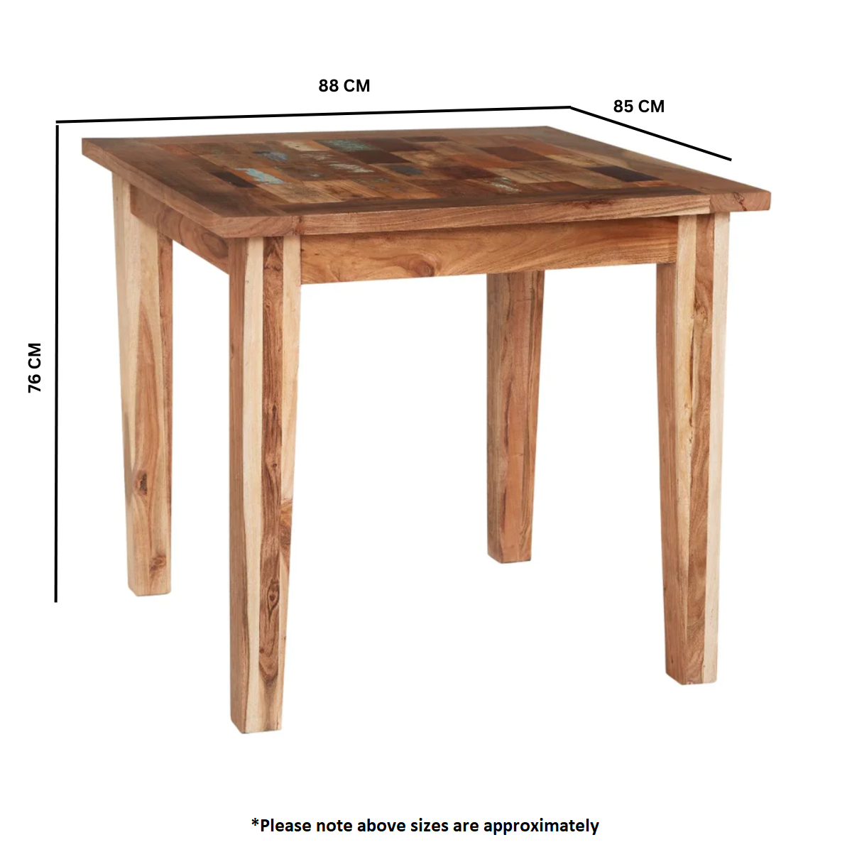 Coastal Reclaimed Wood Small Dining Table – 100% Solid Wood, Compact Rustic Kitchen Table