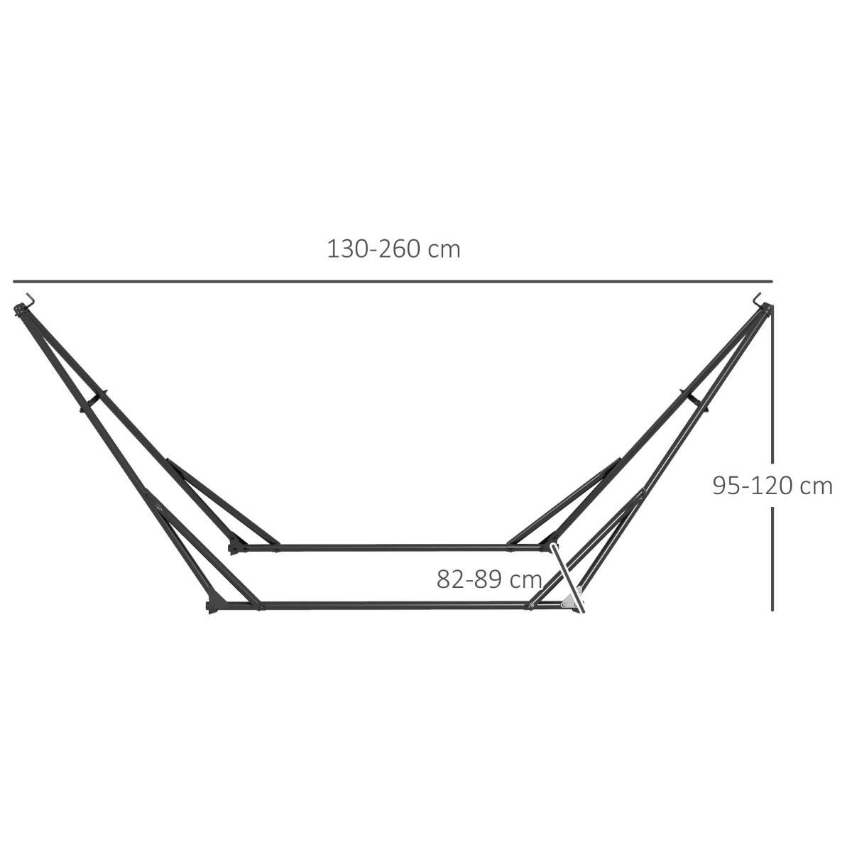 Outsunny Foldable 2-in-1 Hammock Stand for Hammock Nets and Chairs – Steel Frame with Carry Bag, Black