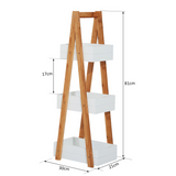 HOMCOM 3-Tier Bamboo Bathroom A-Shape Rack – Storage Shelf for Toiletries and Towels