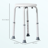 HOMCOM Adjustable Bath Chair Shower Stool with Suction Pads – Bathroom Safety Aid for the Elderly
