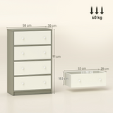 4-Drawer Fabric Storage Cabinet with Flat Top – Lightweight Dresser Alternative for Bedroom & Hallway