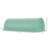 Outsunny 6 x 3m Reinforced Walk-In Polytunnel Greenhouse with Galvanised Steel Frame – Garden Growing