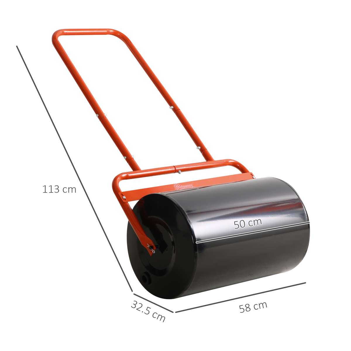 Outsunny Combination Push/Tow Lawn Roller with 38L Sand or Water Fill – Steel Garden Roller