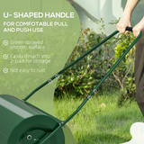 Outsunny Heavy-Duty Metal Lawn Roller, Fillable with Water or Sand – Garden Lawn Levelling Tool, Deep Green