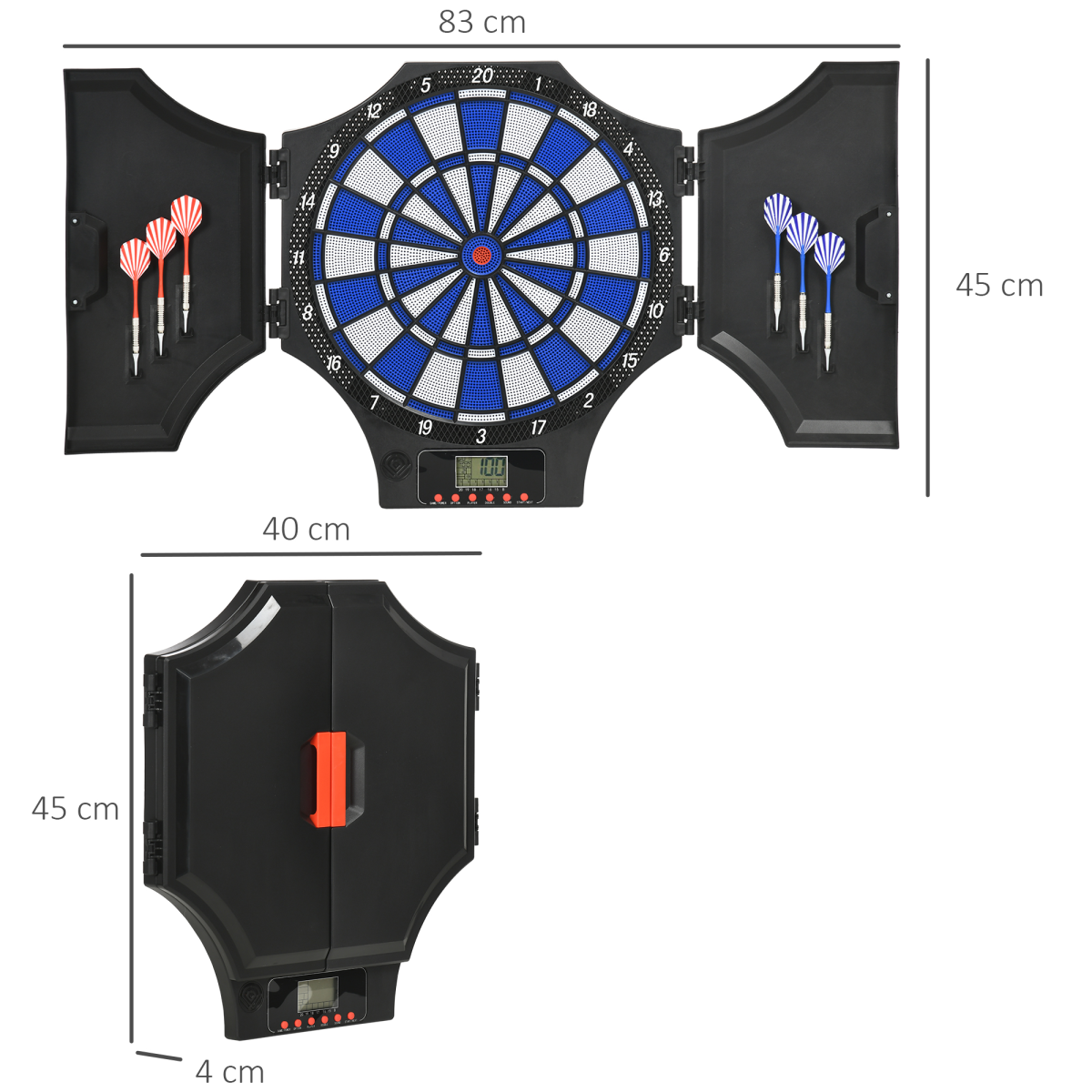 SPORTNOW Electronic Dart Board Set with Cabinet, 31 Games & LCD Scoring – Dartboard for up to 8 Players