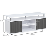 HOMCOM TV Cabinet Entertainment Centre with Open & Closed Storage – Media Console Unit, Grey & White