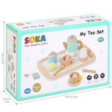 SOKA My Tea Set, 16-Piece Pretend Play Tea Party Set – Colourful Toy Teapot, Cups & Saucers for Kids