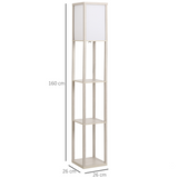 Storage Shelf Floor Lamp – White & Oak