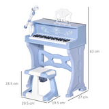 HOMCOM Kids 37-Key Keyboard Piano with Microphone & Stool – Educational Musical Toy