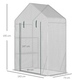 Outsunny Portable Outdoor Greenhouse with Two Wire Shelves and Zippered Door – Gardening Plant Grow House