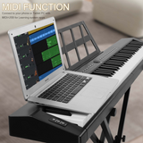 GPP-105 88-Key Semi-Weighted Digital Piano with X-Stand, MIDI & Bluetooth – Home Practice Keyboard, Black