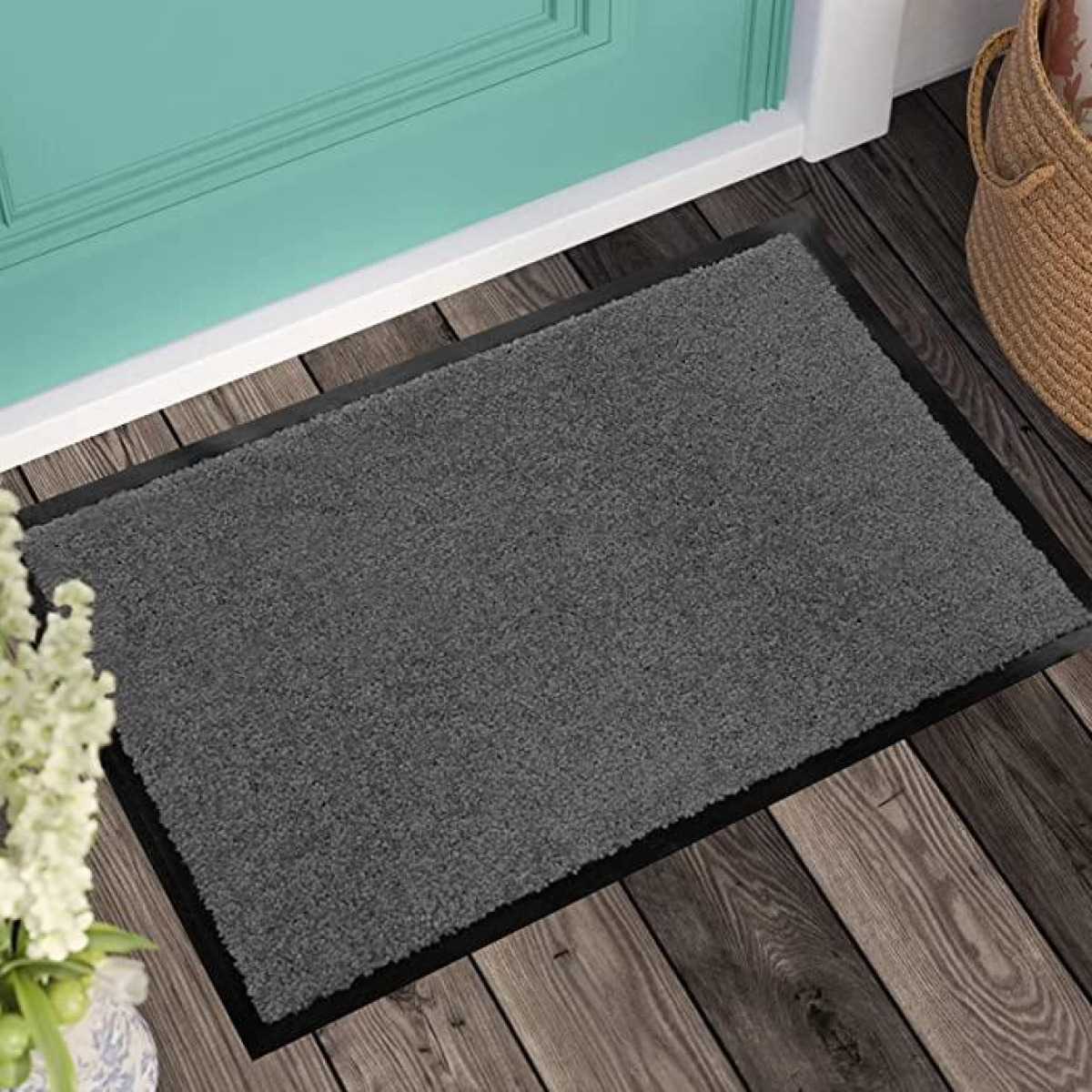 ARRAN Heavy-Duty Rubber Barrier Mat 40 x 60 cm – Door Entrance and Kitchen Doormat, Anthracite