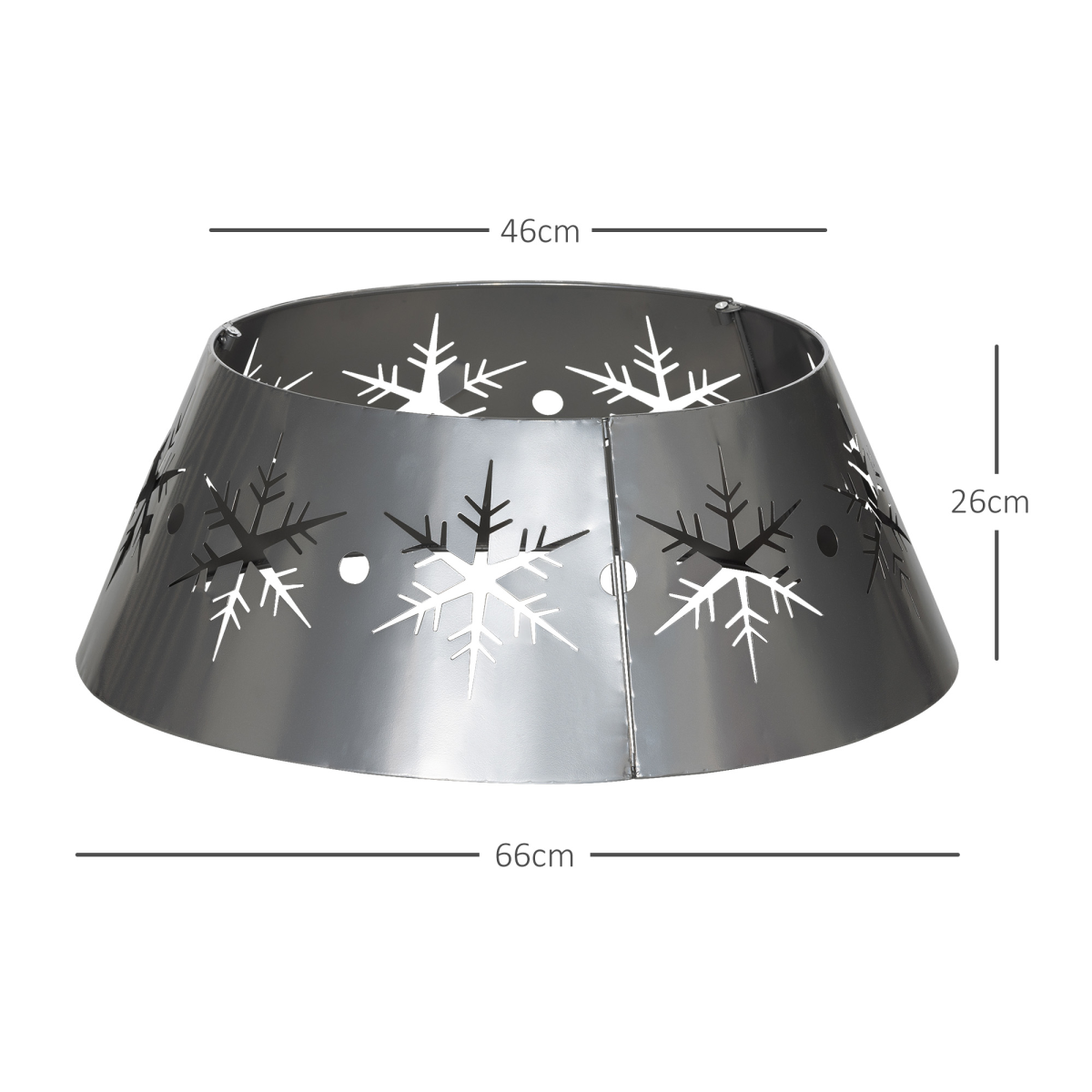 HOMCOM Christmas Tree Base Cover with Hollow Snowflake Patterns – Festive Tree Stand Skirt, Silver