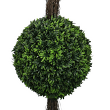 Leaf 90cm Artificial Podocarpus Double Ball Topiary Tree in Pot – Elegant Faux Greenery