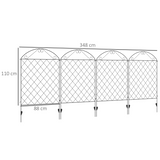 Outsunny Decorative Garden Fence Panels with Vine Pattern – Flower Bed Border Edging and Animal Barrier