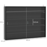 5-Tier Glass Door Display Cabinet with Adjustable Shelves – Dust-Free Showcase Storage, Black