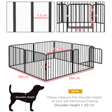 PawHut 60cm 8-Panel Heavy-Duty Steel Dog Playpen with Ground Stakes – Indoor and Outdoor Pen