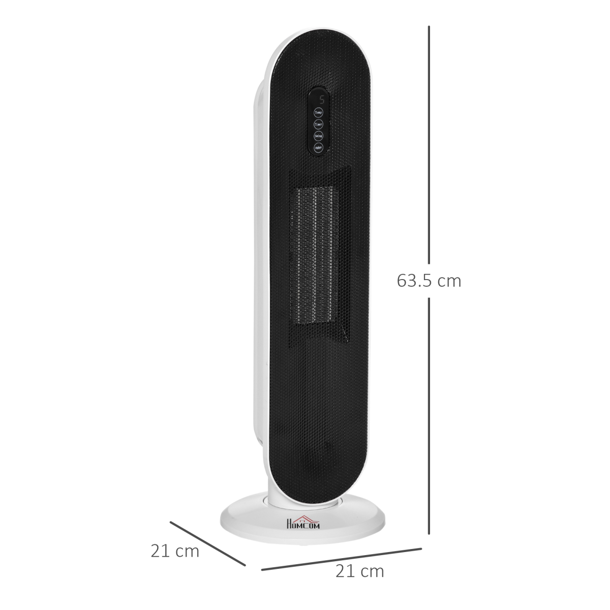 HOMCOM Ceramic Space Heater with Oscillation, Remote & Overheat Protection – 1200/2000W, Timer, Thermostat