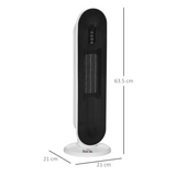 HOMCOM Ceramic Space Heater with Oscillation, Remote & Overheat Protection – 1200/2000W, Timer, Thermostat