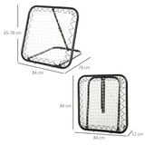 HOMCOM Angle Adjustable Rebounder Net Goal Training Set – Football & Baseball Practice, Foldable Frame
