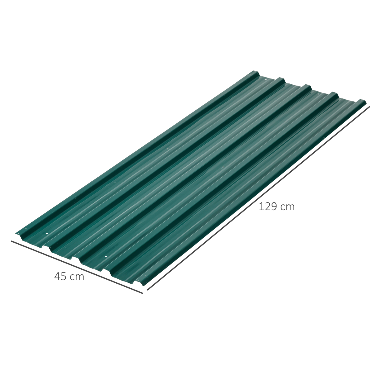 Outsunny 12-Pack Galvanised Steel Roofing Sheets, Pre-Drilled & Cut-to-Size – Shed Greenhouse Cladding, Green