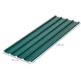 Outsunny 12-Pack Galvanised Steel Roofing Sheets, Pre-Drilled & Cut-to-Size – Shed Greenhouse Cladding, Green