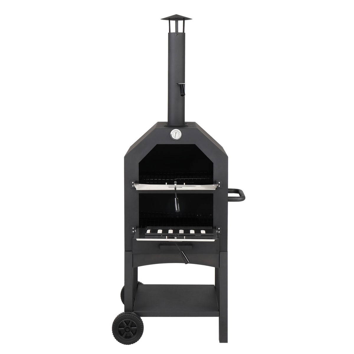 Outdoor Wood-Fired Pizza Oven Kit with Pizza Stone, Peel & Grill Rack – Portable Garden & Camping Pizza Oven