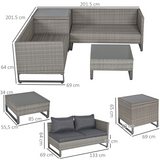 Outsunny Rattan Conservatory Sofa Set cushion detail