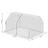 Outsunny Mini Greenhouse with Steel Frame, UV-Resistant Mesh Cover & Zip Door – 99 x 71 x 60cm, White