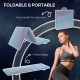 HOMCOM 6ft Foldable Gymnastics Mat, Tri-Fold 5cm Thick Crash Mat for Yoga and Pilates – Sky Blue