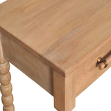Artisan Furniture Solid Wood Savoy Bobbin Console Table with Jute Shelves & 2 Drawers – Hallway, Beige
