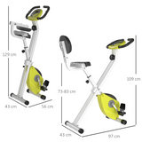 HOMCOM Foldable Magnetic Exercise Bike with 8 Resistance Levels, LCD Monitor & Adjustable Seat – Home Cardio, Yellow