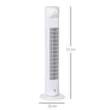 HOMCOM Oscillating Tower Fan with Remote, 3 Speeds, 3 Modes & 10H Timer – Bedroom & Office Cooling, White